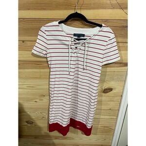 Tommy Hilfiger Nautical Striped Dress with shoelace detail, size small